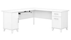 L Shaped Double Pedestal Desks Bush Furniture 72in W L-Shaped Desk with Storage
