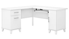 L Shaped Double Pedestal Desks Bush Furniture 60in W L-Shaped Desk with Storage