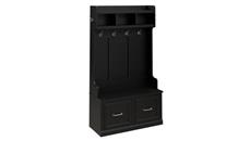 Coat Racks & Hall Trees Bush Furniture 40in W Hall Tree and Shoe Storage Bench with Doors
