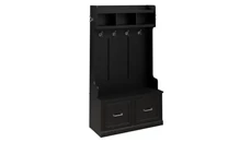 Coat Racks & Hall Trees Bush Furniture 40in W Hall Tree and Shoe Storage Bench with Doors