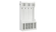 Coat Racks & Hall Trees Bush Furniture 40in W Hall Tree and Shoe Storage Bench with Shelves