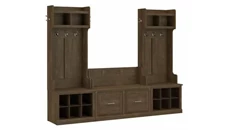 Benches Bush Furniture Entryway Storage Set with Hall Trees and Shoe Bench with Doors