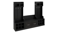 Benches Bush Furniture Entryway Storage Set with Hall Trees and Shoe Bench with Doors