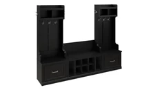 Benches Bush Furniture Entryway Storage Set with Hall Trees and Shoe Bench with Drawers