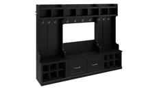 Benches Bush Furniture Full Entryway Storage Set with Coat Rack and Shoe Bench with Doors