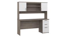 Computer Desks Bestar 65in W Computer Desk with Hutch