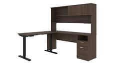 Adjustable Height Desks & Tables Bestar 48in W Standing Desk and 6ft W Credenza with Hutch
