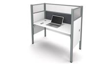Cubicles Bestar Simple Workstation - White with Tack Board and Acrylic Glass Privacy Panels
