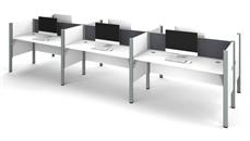 Benching Bestar Six Workstation - White with Tack Boards