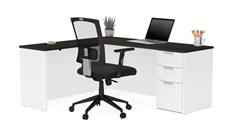 L Shaped Single Pedestal Desks Bestar L-Shaped Desk
