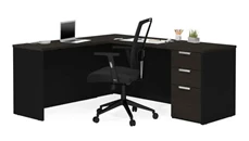 L Shaped Single Pedestal Desks Bestar L-Shaped Desk