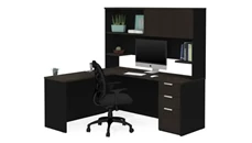 L Shaped Desks with Hutch Bestar L-Shaped Desk with Hutch