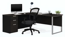 L Shaped Desks Bestar L-Shaped Desk with Metal Legs
