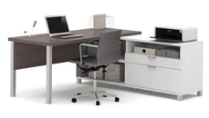 L Shaped Single Pedestal Desks Bestar L Shaped Desk