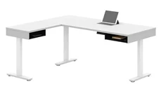 Standing Desks - Electronically Adjustable Bestar Height Adjustable L-Desk