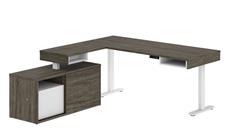Standing Desks - Electronically Adjustable Bestar Height Adjustable L-Desk