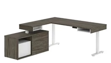 Standing Desks - Electronically Adjustable Bestar Height Adjustable L-Desk