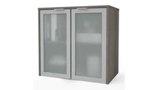 Desk Hutches Bestar 30in W Hutch with Frosted Glass Doors