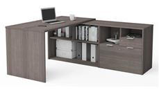 L Shaped Single Pedestal Desks Bestar 72in W L-Desk with 2 Drawers