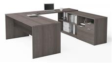 U Shaped Single Pedestal Desks Bestar 72in W U-Shaped Executive Desk with 2 Drawers