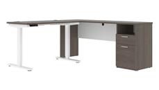 Standing Desks - Electronically Adjustable Bestar 72in W L-Shaped Electric Standing Desk