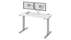 Standing Desks - Electronically Adjustable Bestar 48in W x 24in D Standing Desk with Dual Monitor Arm