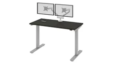 Standing Desks - Electronically Adjustable Bestar 48in W x 24in D Standing Desk with Dual Monitor Arm