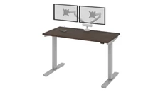 Standing Desks - Electronically Adjustable Bestar 48in W x 24in D Standing Desk with Dual Monitor Arm