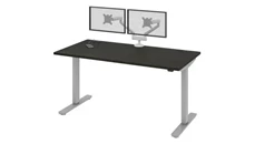 Standing Desks - Electronically Adjustable Bestar 60in W 30in D Standing Desk with Dual Monitor Arm