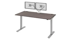 Standing Desks - Electronically Adjustable Bestar 60in W 30in D Standing Desk with Dual Monitor Arm