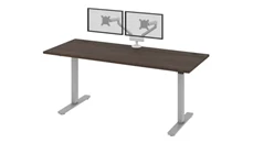 Standing Desks - Electronically Adjustable Bestar 6ft W x 30” D  Standing Desk with Dual Monitor Arm