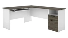 L Shaped Single Pedestal Desks Bestar 72in W L-Shaped Desk