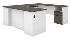 U Shaped Single Pedestal Desks Bestar 72in W U-Shaped Desk