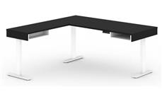 Standing Desks - Electronically Adjustable Bestar 72in W L-Shaped Standing Desk