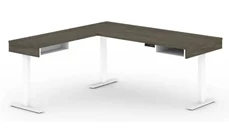 Standing Desks - Electronically Adjustable Bestar 72in W L-Shaped Standing Desk