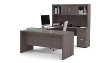 U Shaped Desks with Hutch Bestar U-Shaped Desk