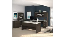 Office Suites Bestar U-Shaped Desk with Lateral File and Bookcase