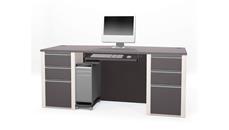 Stand-Alone Double Pedestal Desks Bestar 72in W Bow Front Double Pedestal Executive Desk