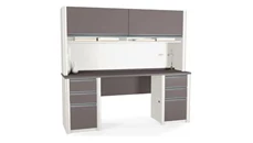 Stand-Alone Desks with Hutch Bestar Double Pedestal Credenza with Hutch 93860