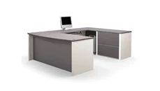 U Shaped Single Pedestal Desks Bestar Bow Front U Shaped Desk 93865