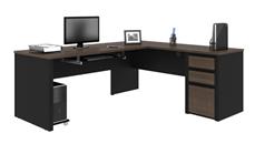 L Shaped Single Pedestal Desks Bestar 72in W x 83in D  L-Shaped Workstation