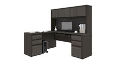 L Shaped Desks with Hutch Bestar 72in W x 63in D L-Shaped Workstation with 2 Pedestals