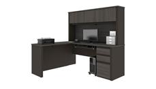 L Shaped Desks with Hutch Bestar L-Shaped Workstation with 1 Pedestal