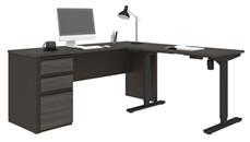 Standing Desks - Electronically Adjustable Bestar 6ft W x 6ft D  Height Adjustable L-Shaped Desk