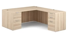 L Shaped Double Pedestal Desks Office Source Furniture 66in x 77in Double Pedestal L-Desk