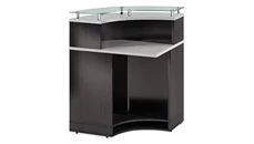Reception Stand-Alone Desk Office Source Furniture Curved Corner Reception Desk with Glass Counter