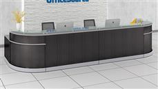 Reception Desks - U Shaped Office Source Furniture 15ft Reception Desk with Glass Counter