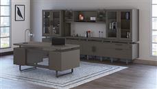 Office Suites Office Source Furniture Executive Desk with Extended Wall Storage