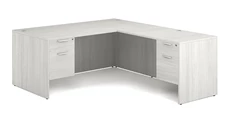L Shaped Double Pedestal Desks Office Source Furniture 60in x 77in Double Hanging Pedestal L-Desk