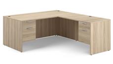 L Shaped Double Pedestal Desks Office Source Furniture 60in x 77in Double Hanging Pedestal L-Desk